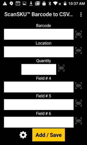 Barcode to CSV (Spreadsheet)